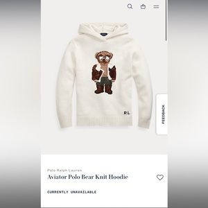 Cream Aviator Polo Bear Hoodie
